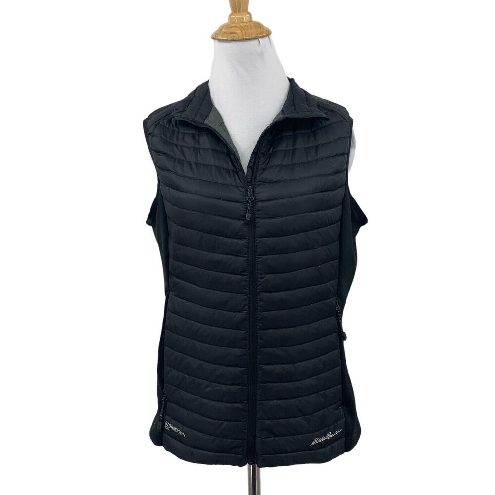 Eddie Bauer Vest Women S Small Black Zip Up Insulation Stormdown 800 Down Jacket
